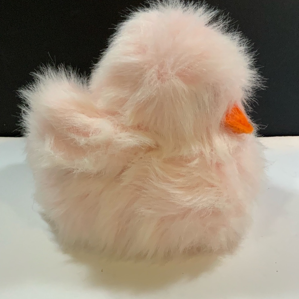 Plush Duck Pink and White Embrace Fluffy 10 in Long Stuffed Animal NOS - Picture 3 of 6
